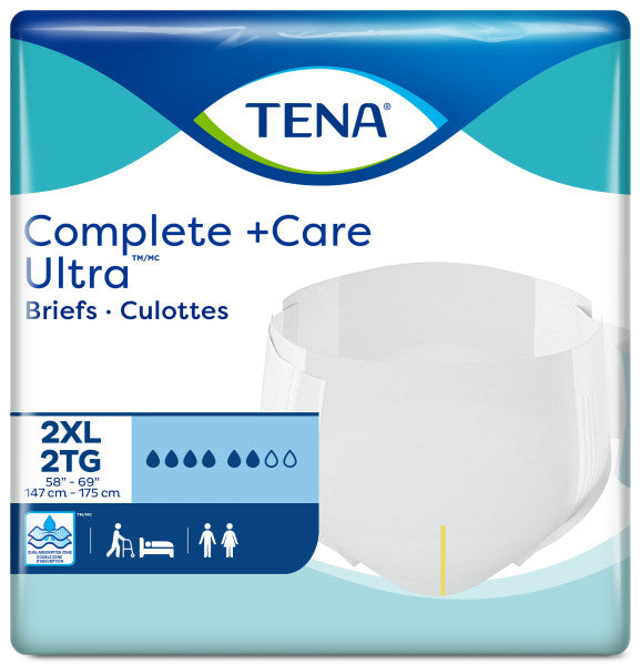 TENA Complete +Care Ultra Incontinence Bariatric Brief, Moderate Absorbency, Unisex 58" - 69"