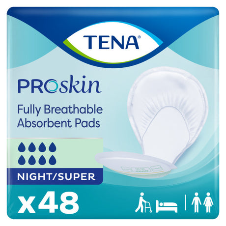 TENA ProSkin Night Super Absorbent Pads, Heavy Absorbency, Unisex, 27"