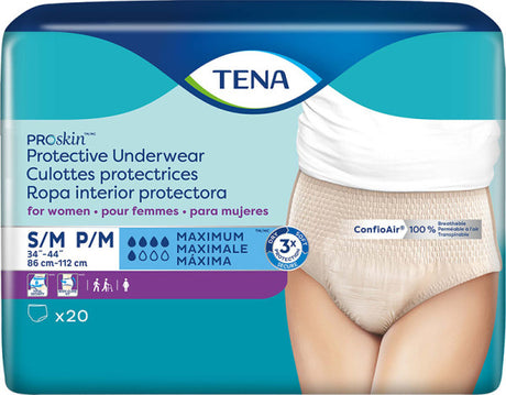 Tena Proskin Protective Underwear For Women S/m, 34" - 44".
