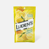 Luden's Honey Lemon throat drops 25 count bag with honeycomb and lemon graphics