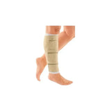Compression leg sleeve for medical support, shown on lower leg and calf