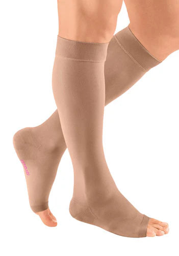 Mediven Plus Calf With Silicone Band, 20-30, Open Toe, Beige, Size 4