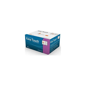 Easy-Touch insulin syringes 28 gauge 0.5cc box of 100, medical supply packaging