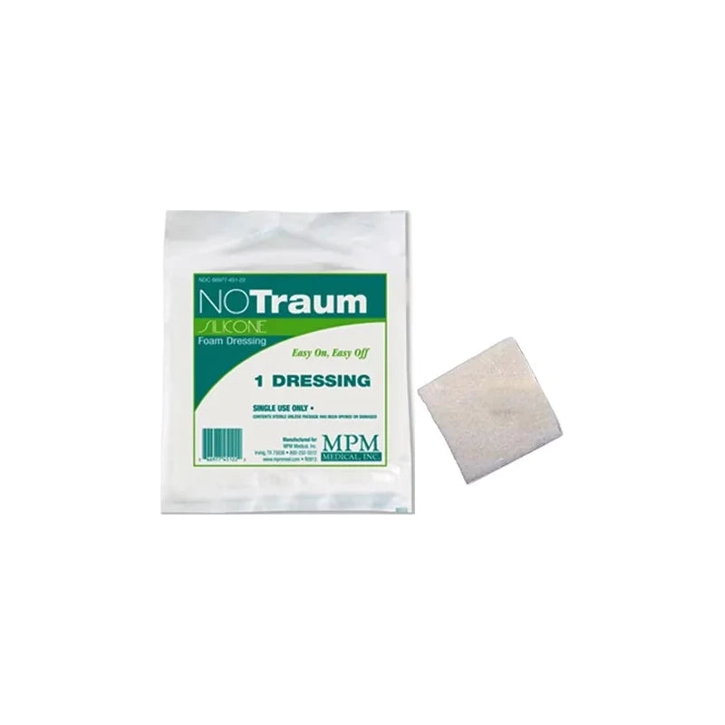 NO Traum silicone foam dressing single use sterile medical wound care pad and packaging