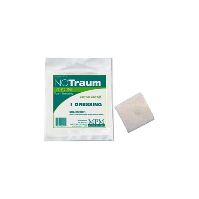NO Traum silicone foam dressing single use sterile medical wound care pad and packaging
