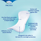 TENA ProSkin Overnight Bladder Leakage Pad for Women, Heavy Absorbency, 16"