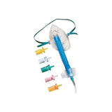 Oxygen mask with colored venturi valves for adjustable oxygen therapy, medical supply
