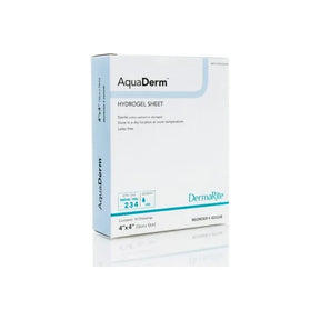 AquaDerm hydrogel sheet 4x4 inch medical dressing box, sterile wound care supplies