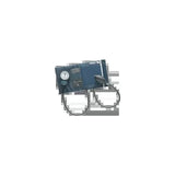 Manual blood pressure monitor with cuff, gauge, and inflation bulb on white background
