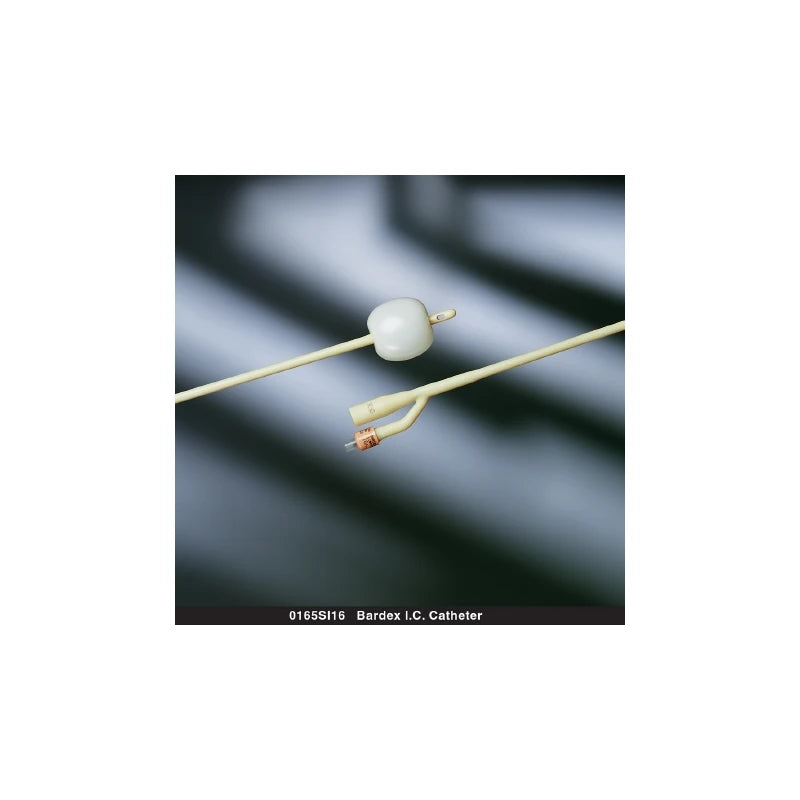 Sterile latex Foley catheter with inflatable balloon for urinary drainage, medical supply