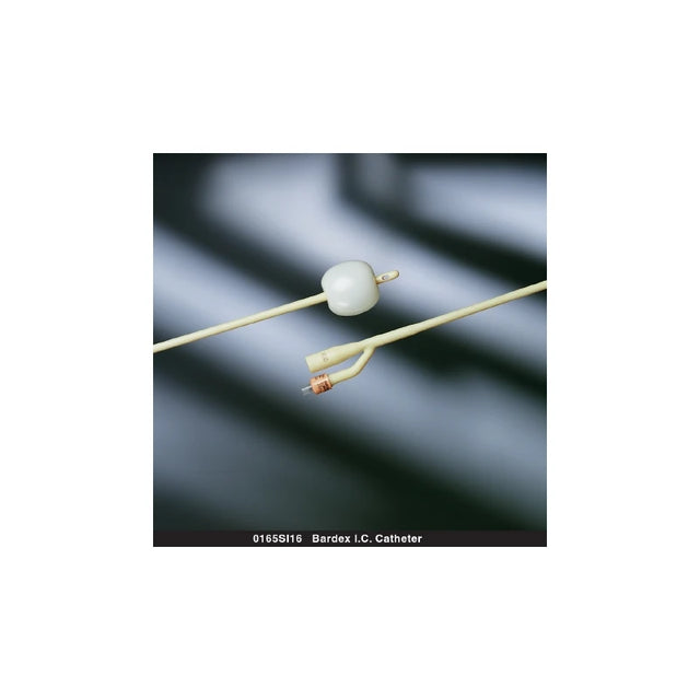 Sterile latex Foley catheter with inflatable balloon for urinary drainage, medical supply
