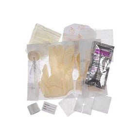 Sterile medical dressing kit with gloves, gauze, syringe, and wound care supplies