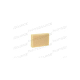 Rectangular beige medical device filter sponge on white background