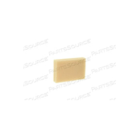 Rectangular beige medical device filter sponge on white background