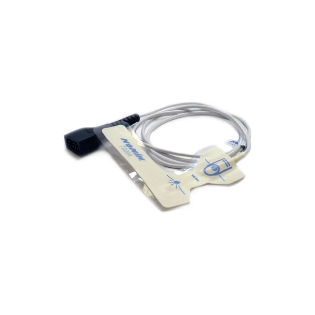 Disposable medical sensor with adhesive pad and connector cable for patient monitoring