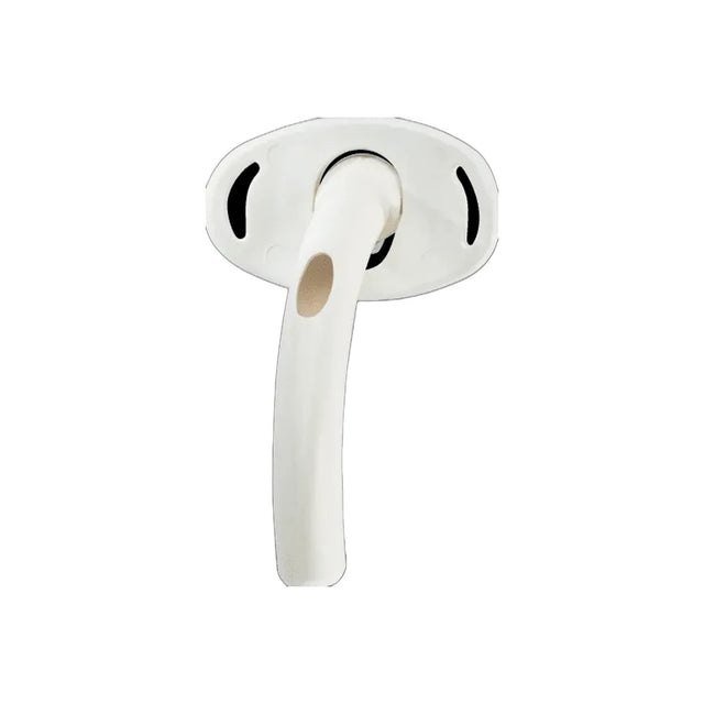 Cuffed tracheostomy tube with flanged neck plate, medical device on white background