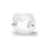 Clear CPAP mask cushion for respiratory therapy equipment on white background