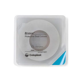 Brava protective seal convex for ostomy care in clear packaging, labeled 1 9/16 inch size.