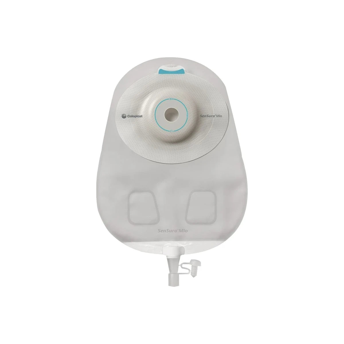 Colostomy bag with adhesive baseplate and drainage tap, medical ostomy supply