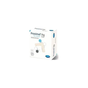 Box of Proximel Ag Silver Non Border sterile wound dressings for medical use
