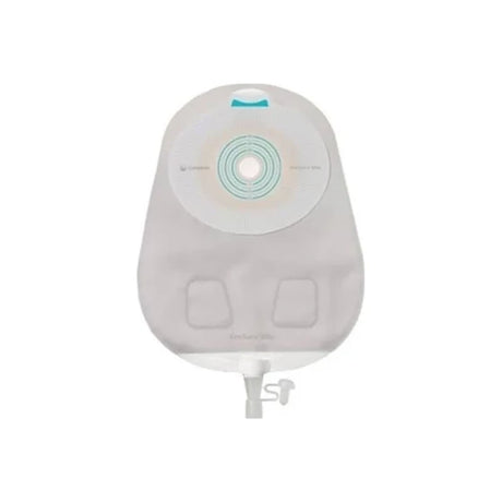 Drainable ostomy pouch with skin barrier for ostomy care, medical supply on white background