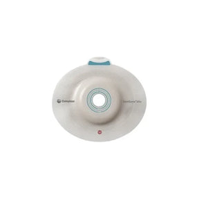 Ostomy barrier with adhesive and cut-to-fit opening for stoma care, medical supply product