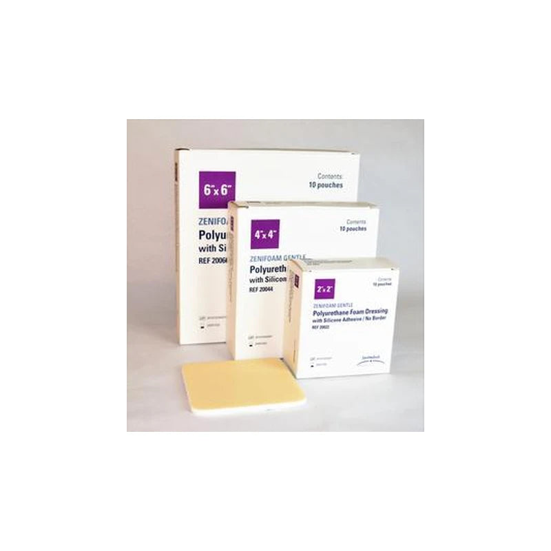 Zenifoam Gentle Polyurethane Foam Dressing With Silicone Adhesive, 6" X 6"