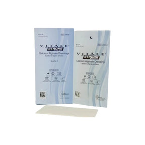 Vitale Strong calcium alginate wound dressings in sterile packaging with one dressing pad