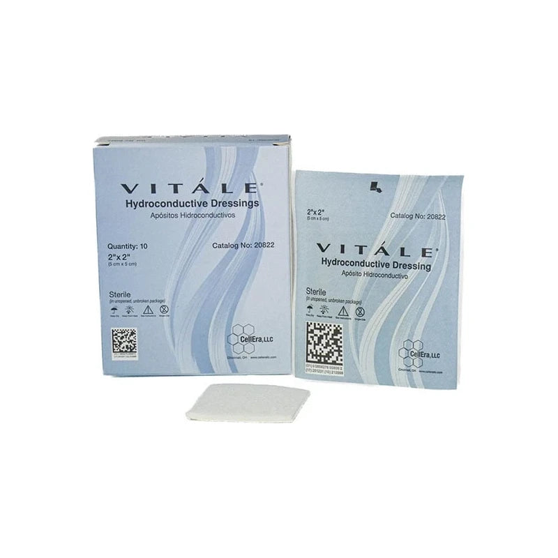 Vitale hydroconductive dressings sterile medical wound care pads box and packets
