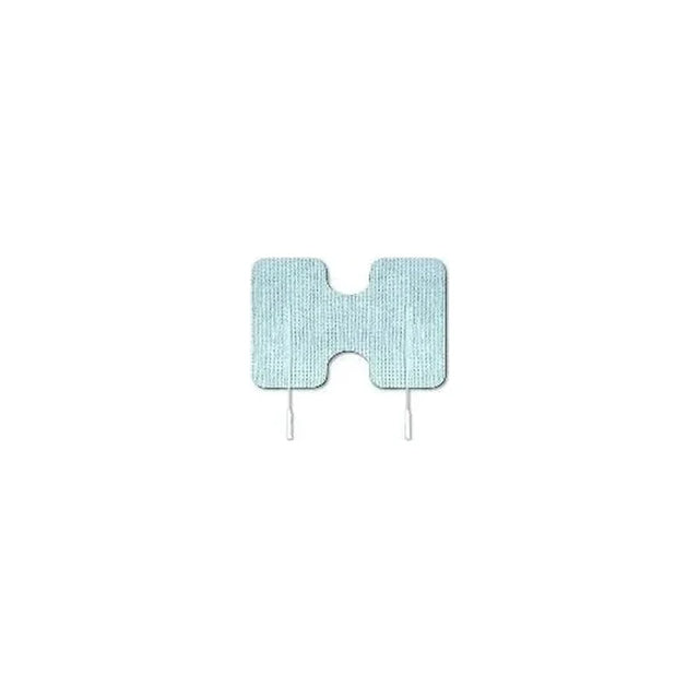 Rectangular medical electrode pad with wires, suitable for TENS or EMS therapy
