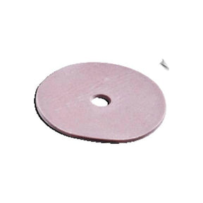 Round pink ostomy barrier ring with center hole on white background