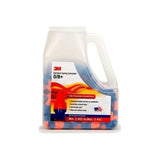 Plastic container of 3M electrical spring connectors, orange and blue, labeled 0/B+