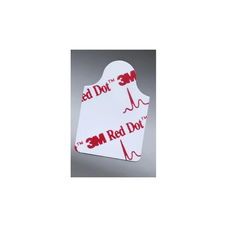3M Red Dot medical electrode pad with ECG heartbeat graphic on white background