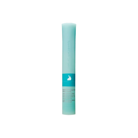 Light blue medical catheter tube with water droplet icon on white background