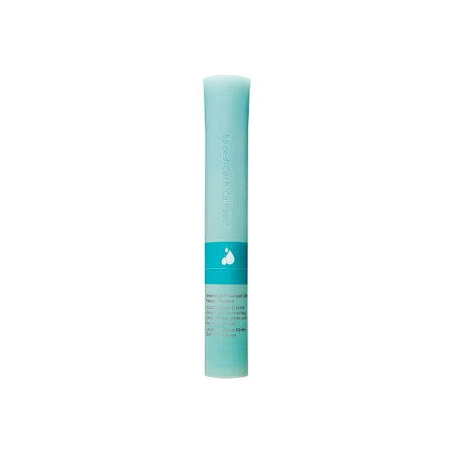 Light blue medical catheter tube with water droplet icon on white background