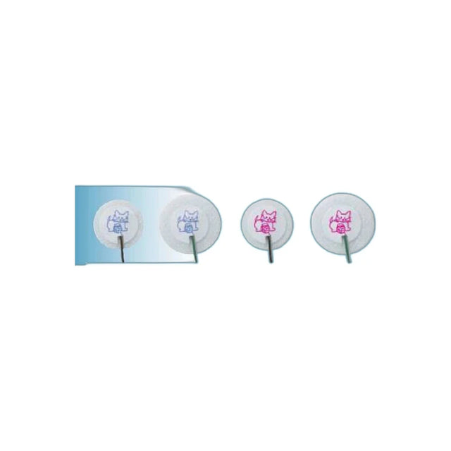 Disposable ECG electrodes with cartoon animal print for pediatric medical monitoring