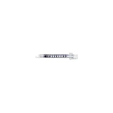 Medical syringe with measurement markings on white background, essential medical supply