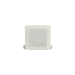Square medical adhesive wound dressing with absorbent pad on white background