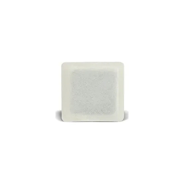 Square medical adhesive wound dressing with absorbent pad on white background