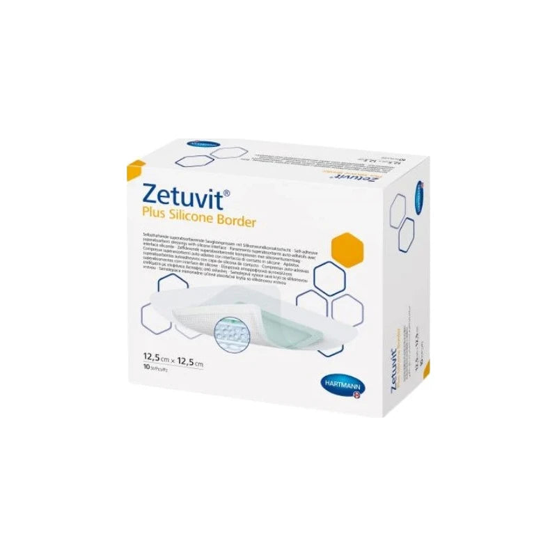 Zetuvit Plus Silicone Border Superabsorbent Sap Dressing With Silicone Adhesive, 6" X 10" - Replaces Ev413122
