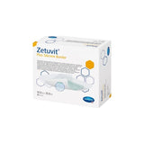 Box of Zetuvit Plus Silicone Border sterile wound dressings, 12.5 cm x 12.5 cm
