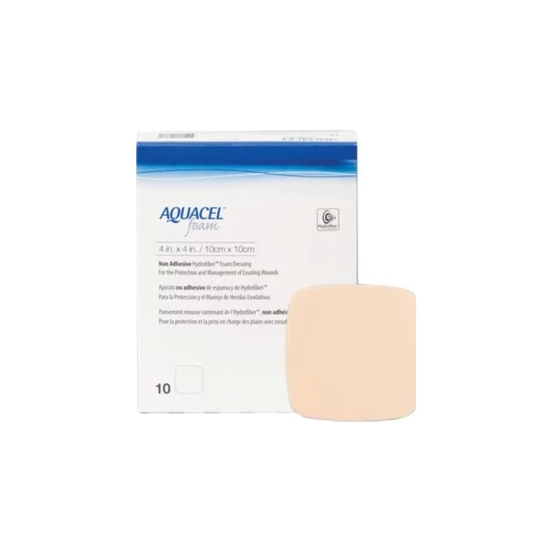 Aquacel foam dressing 10cm x 10cm box with non-adhesive wound care pad