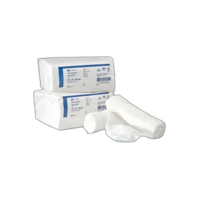 Sterile rolled gauze bandages for wound care and medical dressing, packaged in plastic wrap.