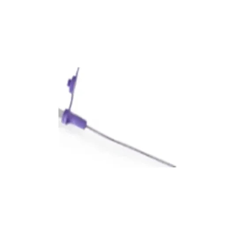 Purple butterfly winged infusion set for medical use on white background