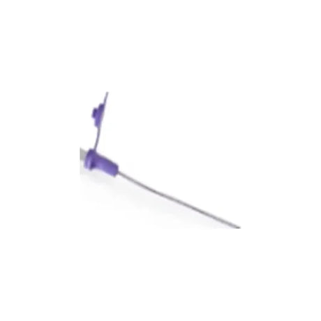 Purple butterfly winged infusion set for medical use on white background