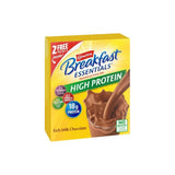 Carnation Breakfast Essentials high protein rich milk chocolate nutritional drink mix box.