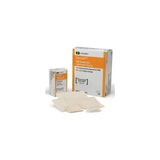 Covidien Kendall antimicrobial foam border dressings and packaging on white background