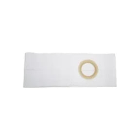 White ostomy belt with round opening, medical ostomy support accessory