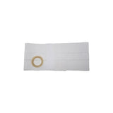 White ostomy hernia belt with circular opening for medical stoma support