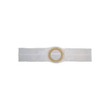 Ostomy support belt with circular opening and adjustable white elastic straps